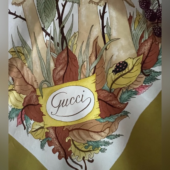 Gucci Autumn Leaves Silk Scarf - Picture 1 of 8